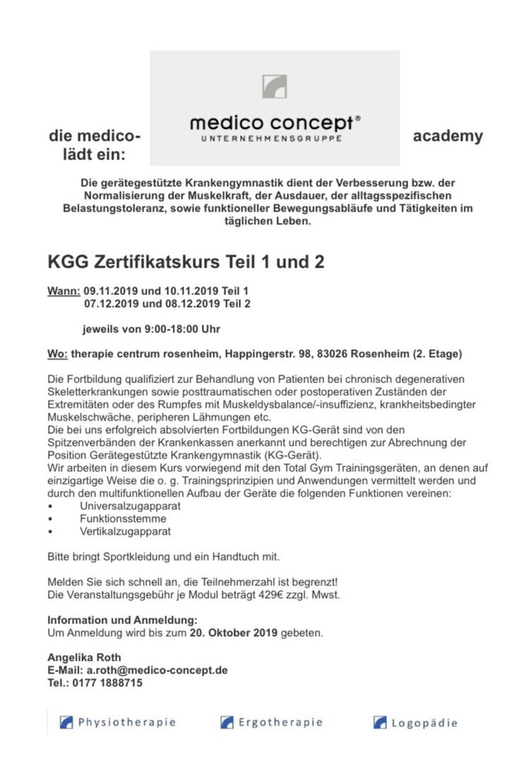 KGG-Zertifikatsfortbildung in Rosenheim